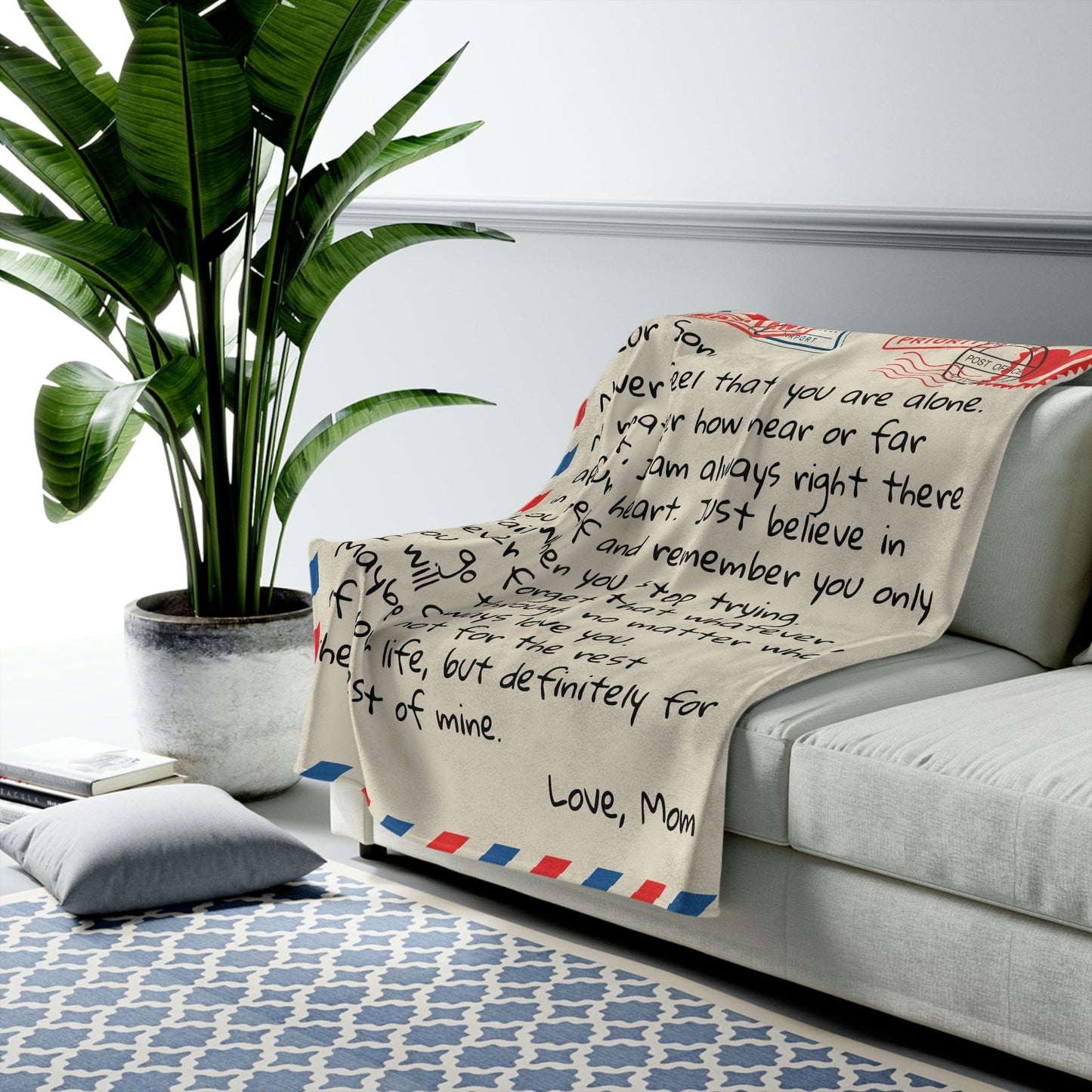 Dear Son - From Mom - Giant Love Letter Blanket - SS387