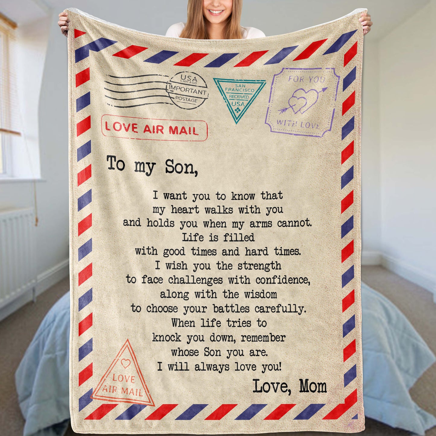 To My Son - Love, Mom - Super Comfy Blanket - SS74