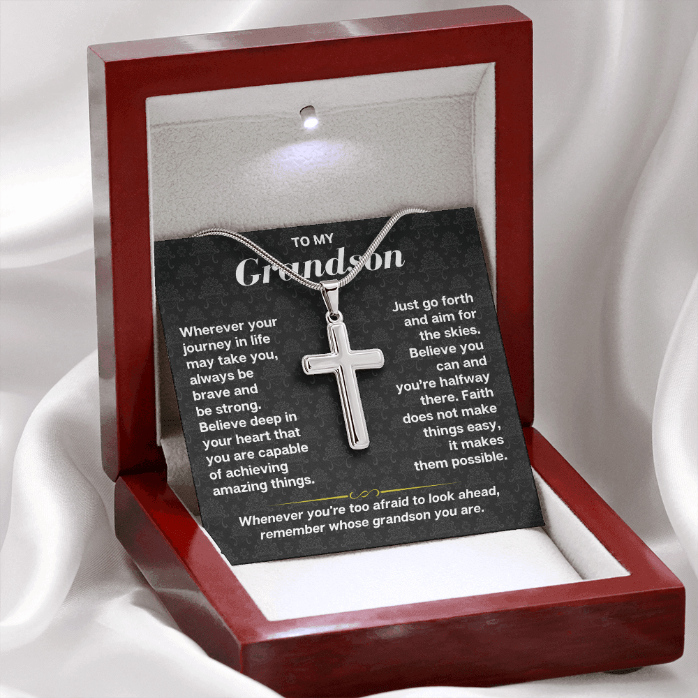 To My Grandson - Artisan-Crafted Cross - Gift Set - SS178S