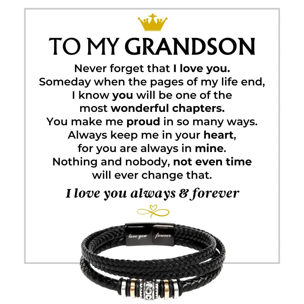To My Grandson | Love You Forever | Braided Bracelet Gift Set - SS582