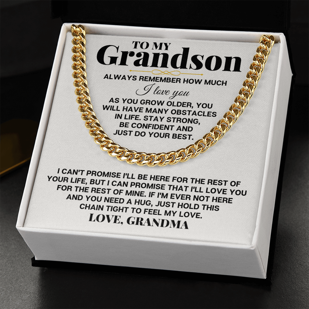 To My Grandson - Personalized Special Chain Gift Set - SS258GS