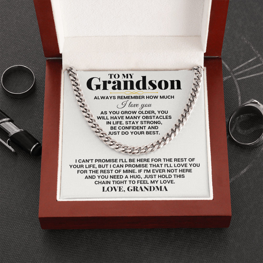 To My Grandson - Personalized Special Chain Gift Set - SS258GS