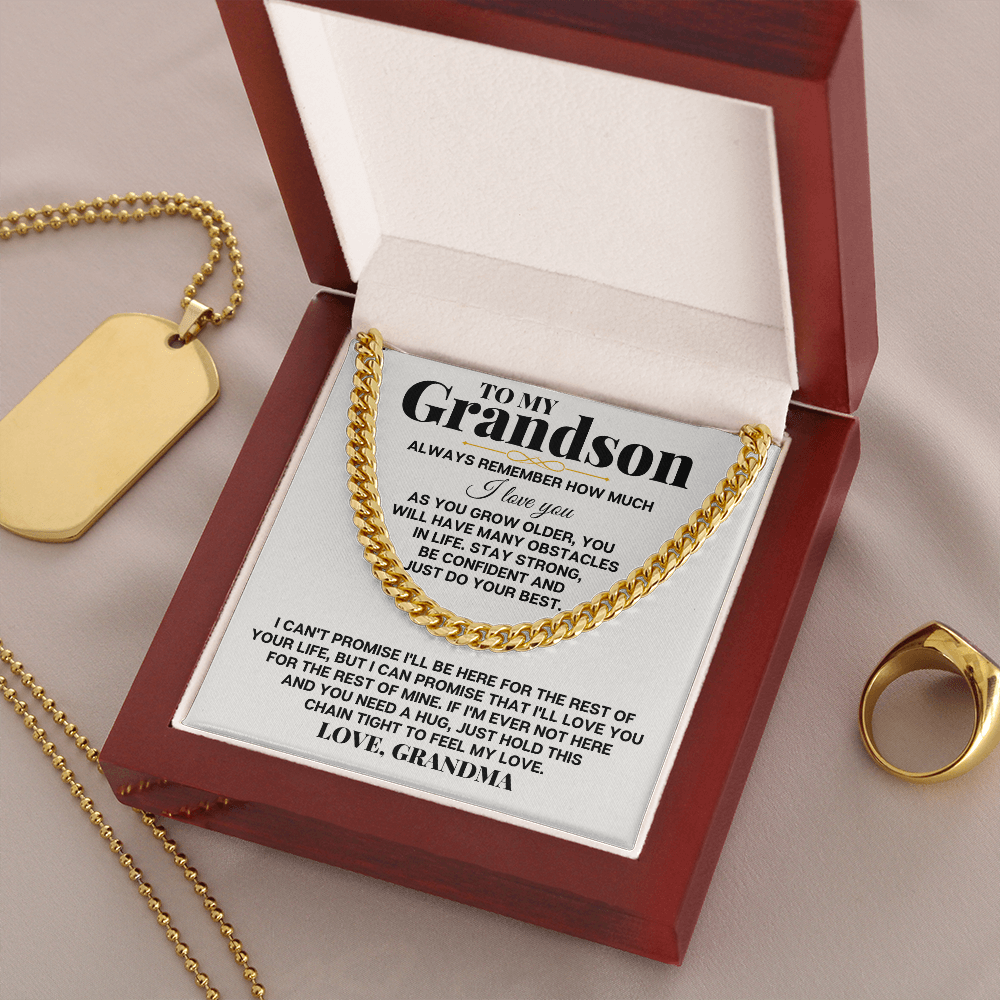 To My Grandson - Personalized Special Chain Gift Set - SS258GS