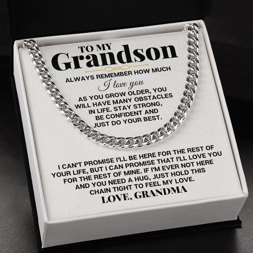 To My Grandson - Personalized Special Chain Gift Set - SS258GS