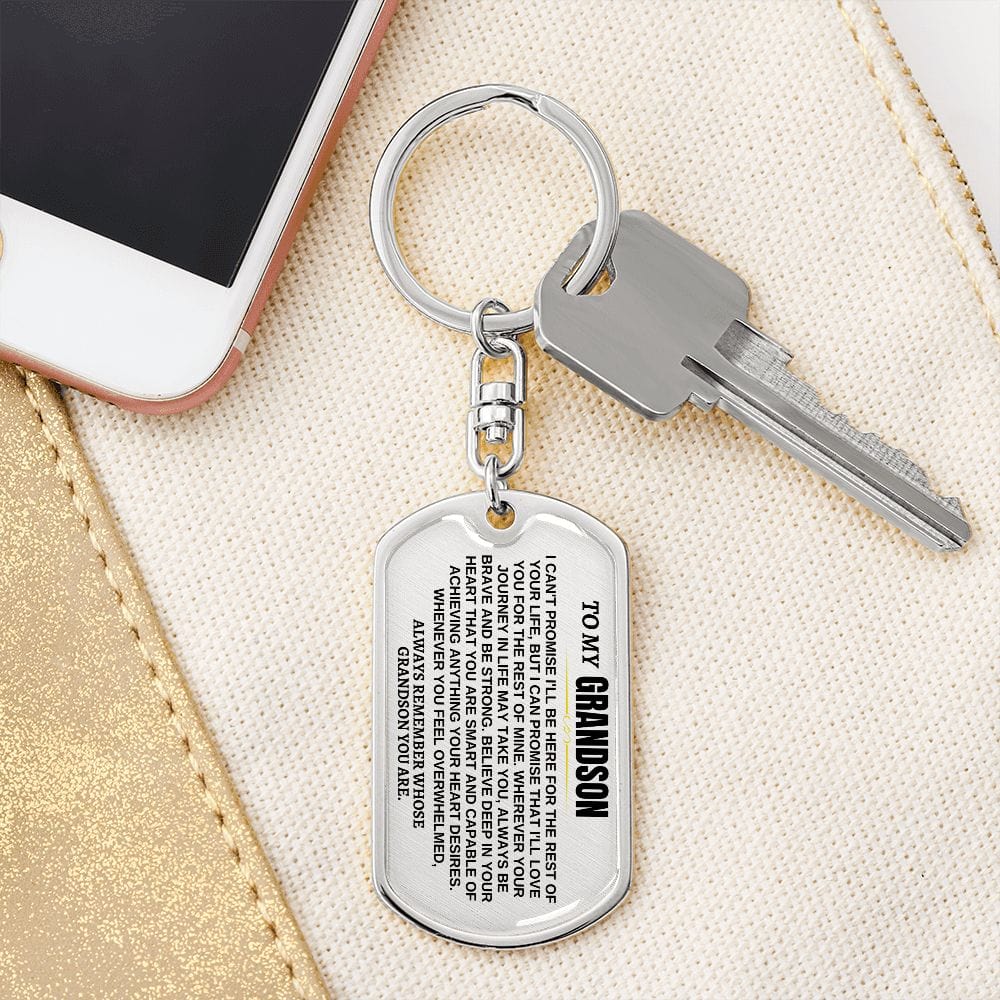 To My Grandson | Remember Whose Grandson You Are | Personalized Keychain - SS293V2