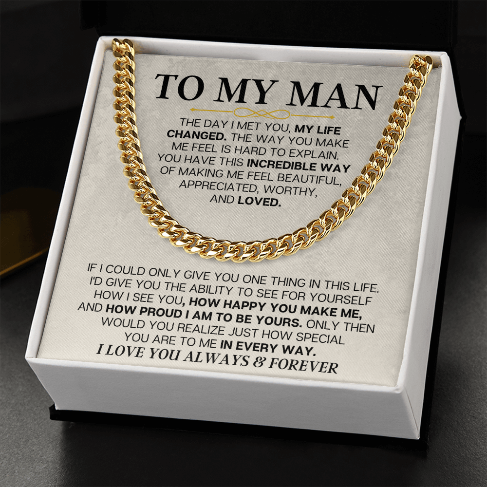 To My Man - Cuban Link - Special Gift Set - SS166V2
