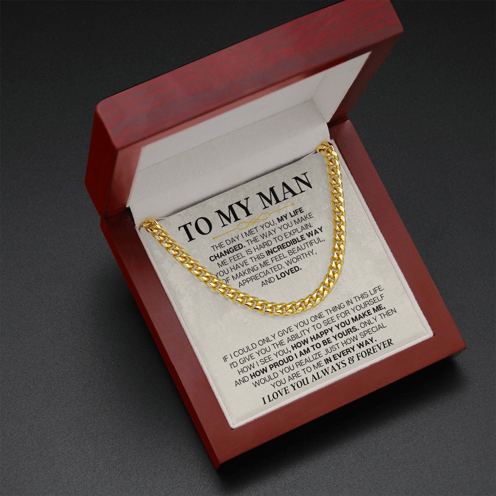 To My Man - Cuban Link - Special Gift Set - SS166V2