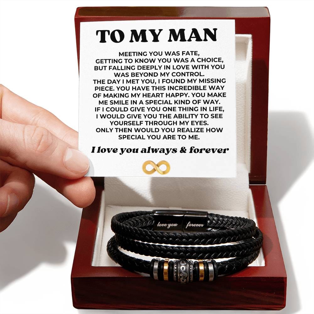 To My Man - I Love You Forever - Braided Bracelet Gift Set - SS607
