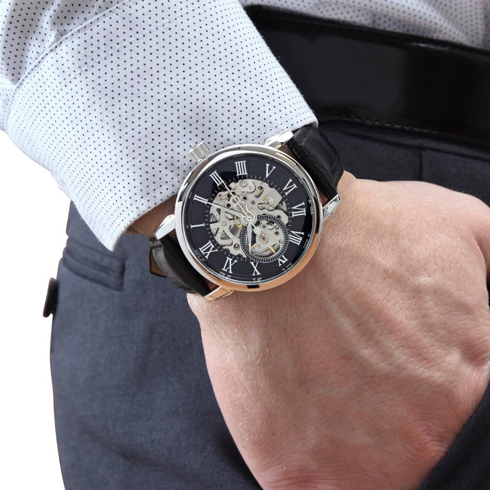 To My Man - Premium Automatic Openwork Watch - Gift Set - SS246