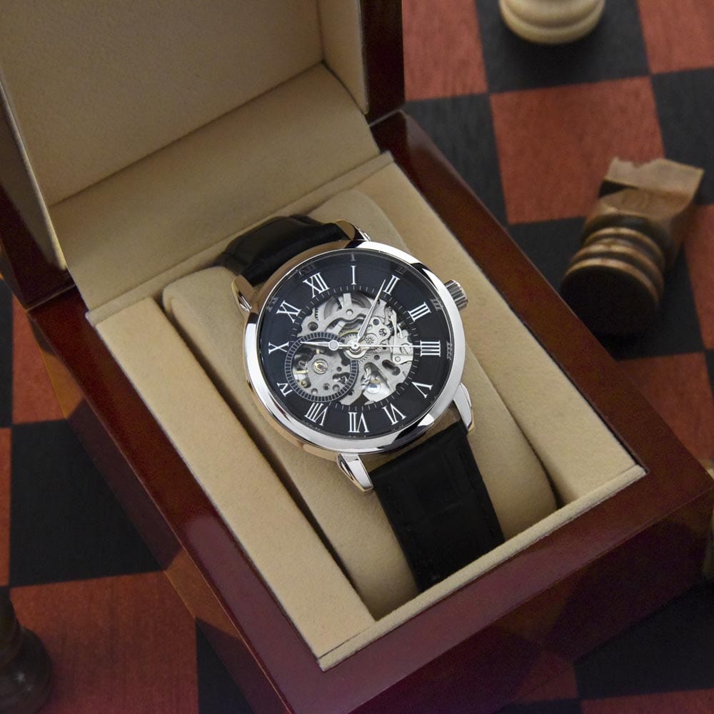 To My Man - Premium Automatic Openwork Watch - Gift Set - SS246