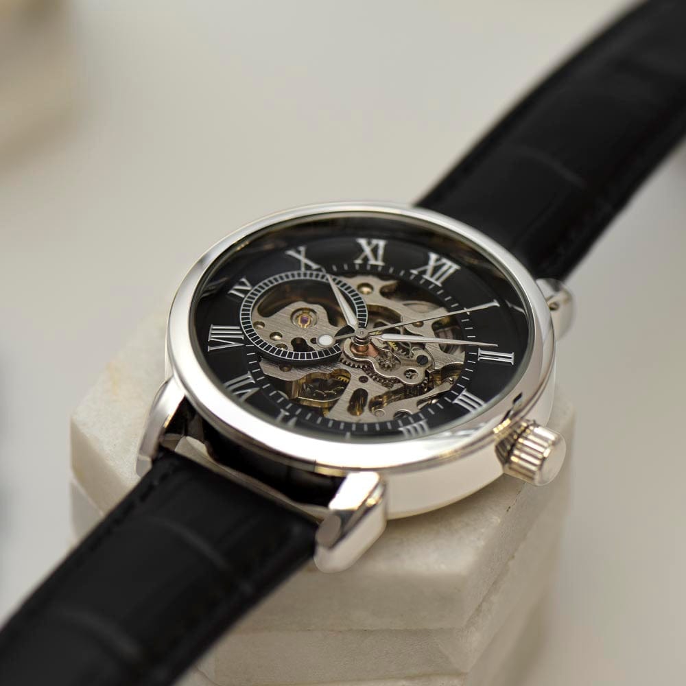 To My Man - Premium Automatic Openwork Watch - Gift Set - SS246