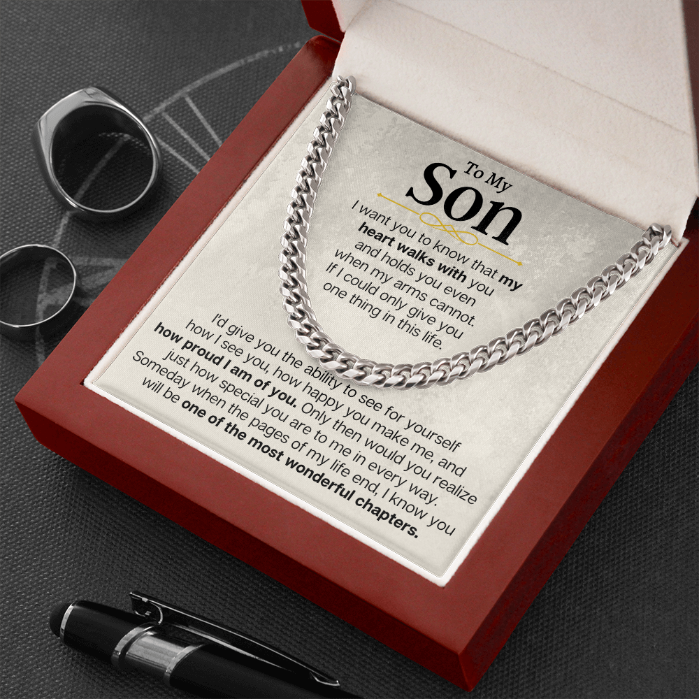 To My Son - Cuban Link Chain Gift Set - SS161-S