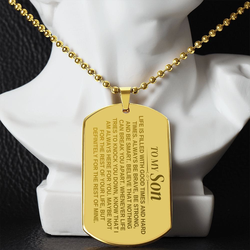 To My Son - Engraved Love Tag - SS374