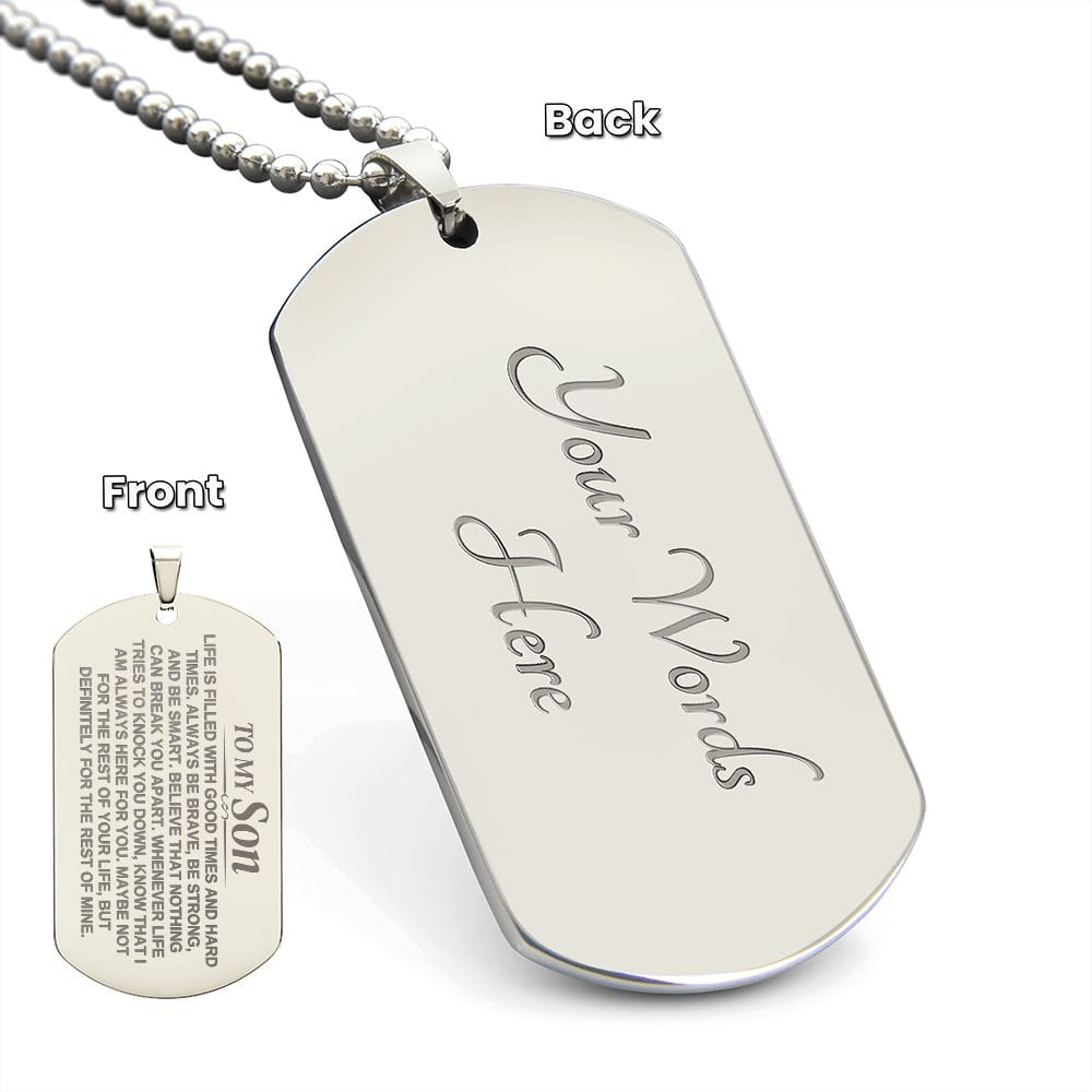 To My Son - Engraved Love Tag - SS374