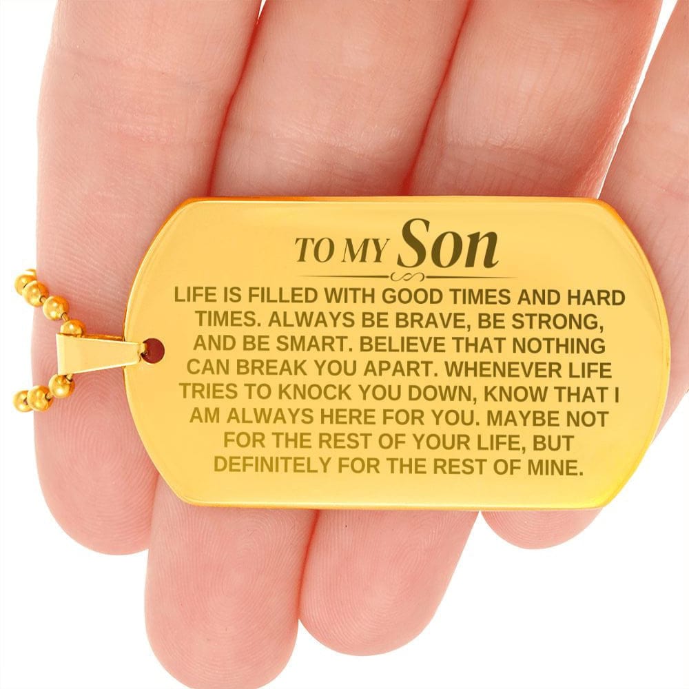 To My Son - Engraved Love Tag - SS374
