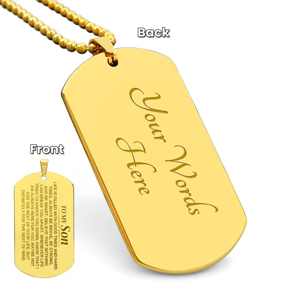 To My Son - Engraved Love Tag - SS374