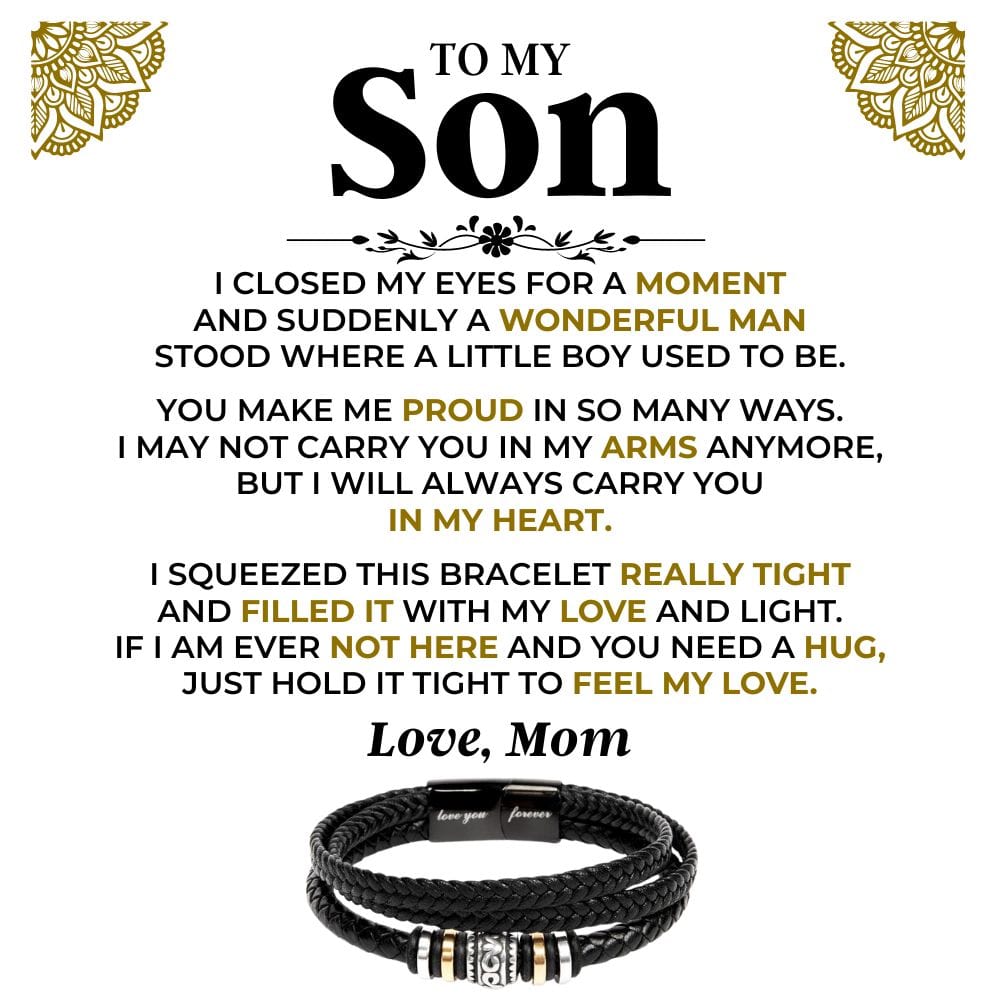 To My Son | Love Mom | Love You Forever Bracelet Gift Set - SS521