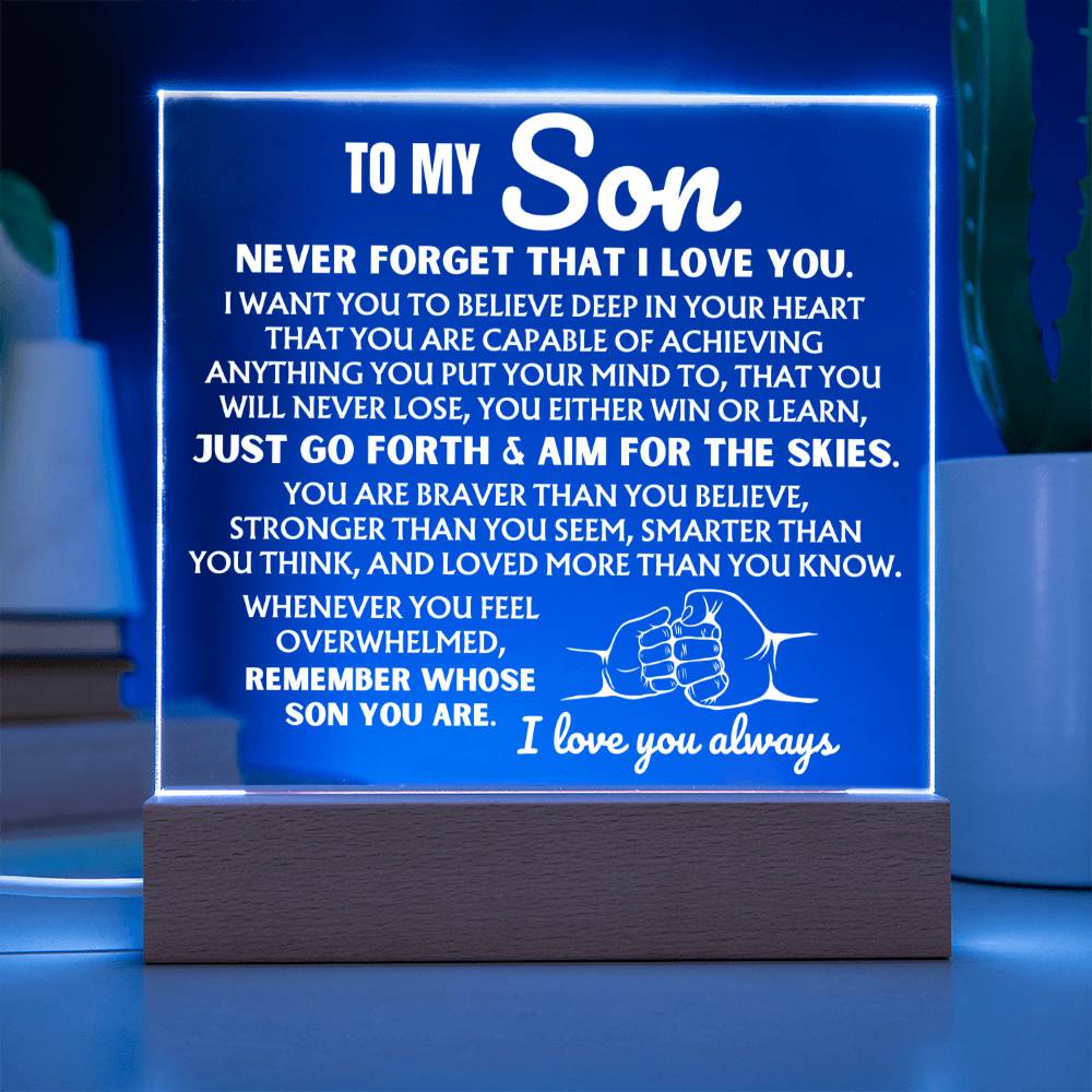 To My Son "Never Forget That I Love You" | Acrylic Lamp ❤️ AC50S