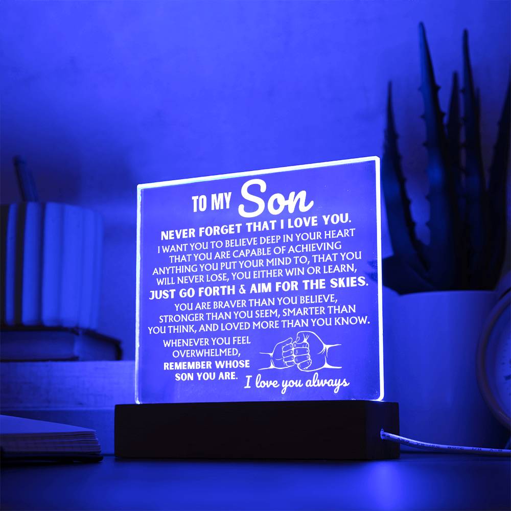 To My Son "Never Forget That I Love You" | Acrylic Lamp ❤️ AC50S