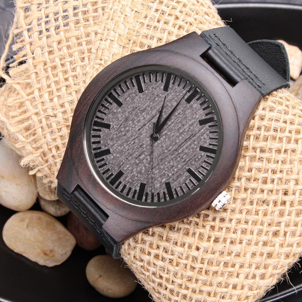 To My Son - Love, Mom - Engraved Wood Watch - SS492