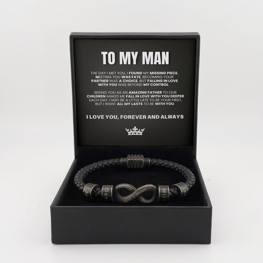 Infinite Love Bead Bracelet for Dad