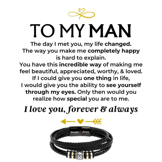 To My Man | Love You Forever | Braided Bracelet Gift Set - SS578