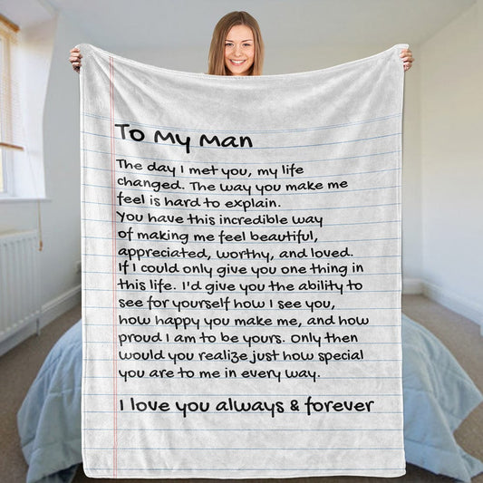 [ALMOST SOLD OUT] To My Man - Love Letter Inspired Comfy Blanket - SS166