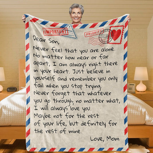 Dear Son - From Mom - Giant Love Letter Blanket - SS387