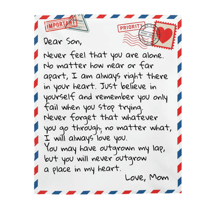 Dear Son - From Mom - Personalized Giant Love Letter Blanket - SS388