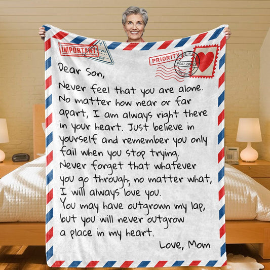 Dear Son - From Mom - Personalized Giant Love Letter Blanket - SS388
