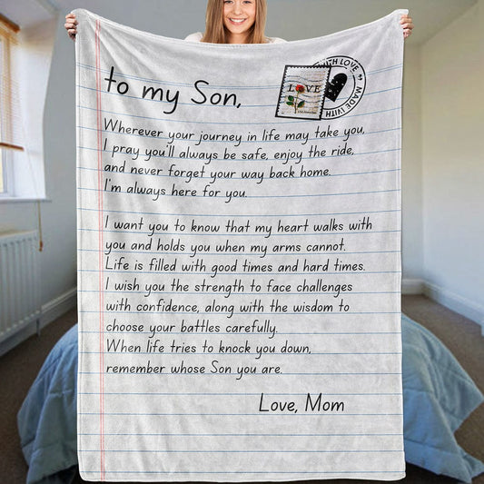 To My Son - Love, Mom - Super Comfy Blanket - SS59