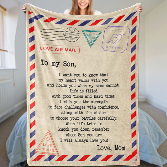 To My Son - Love, Mom - Super Comfy Blanket - SS74