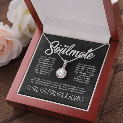 To My Soulmate - "My Life, Love & Best Friend" Sparkling Pendant