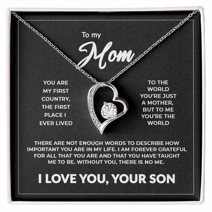 To My Mom - "Without You There Is No Me" 14K Forever Necklace