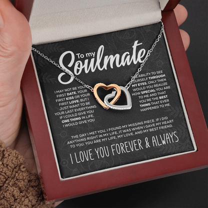 To My Soulmate - Interlocking Hearts Necklace