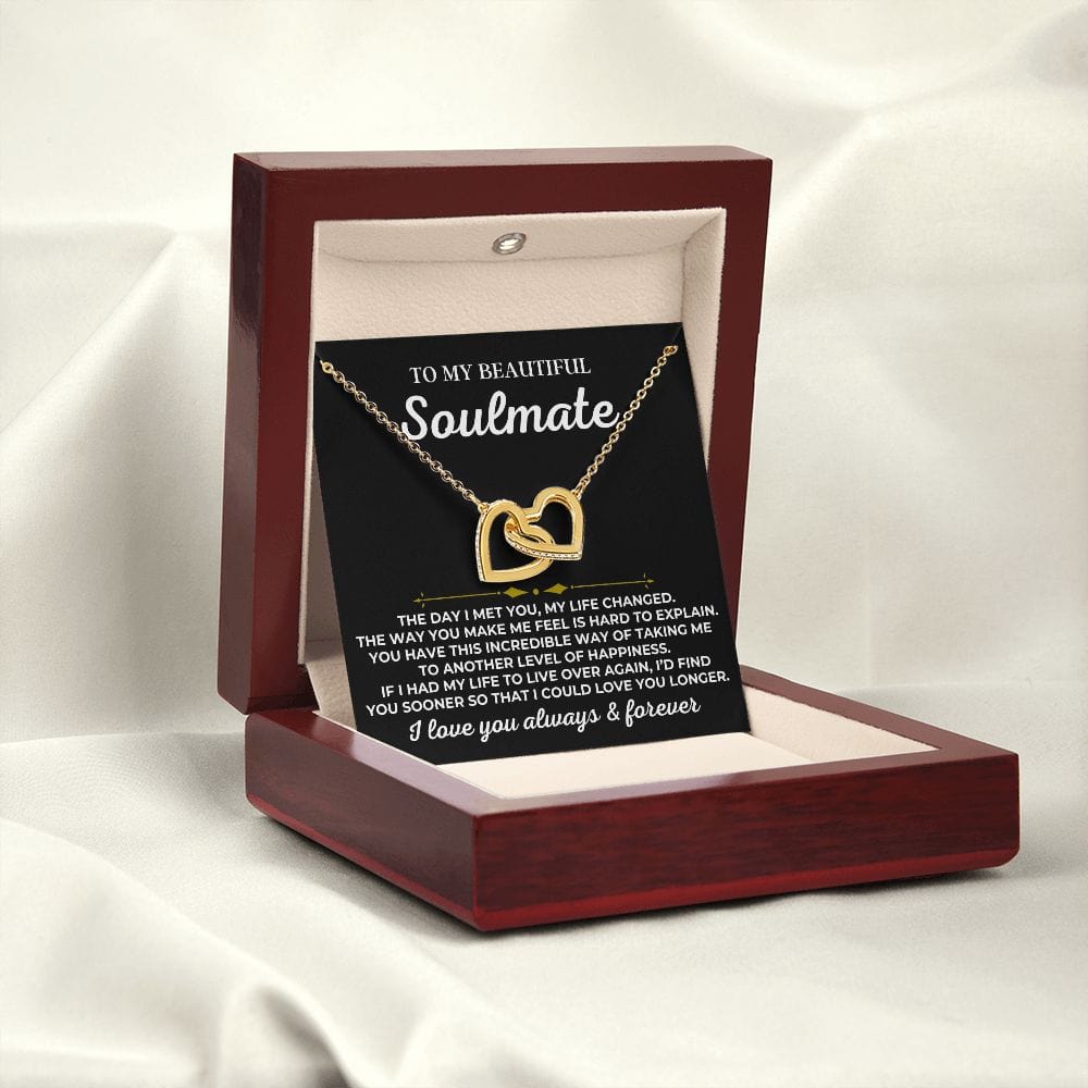To My Beautiful Soulmate - Interlocked Hearts Gift Set - SS444