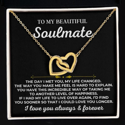 To My Beautiful Soulmate - Interlocked Hearts Gift Set - SS444
