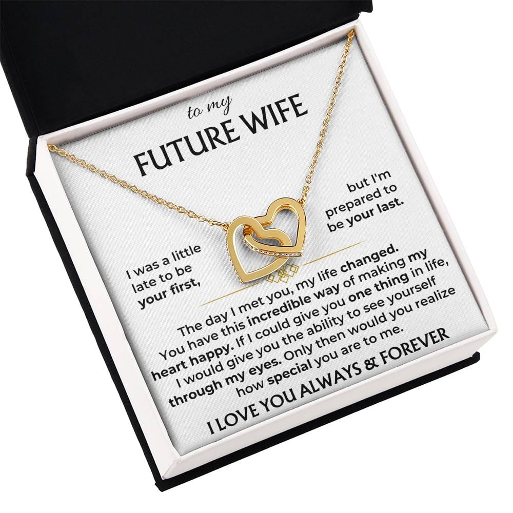 To My Future Wife - 18k Interlocked-Hearts Necklace Gift Set - SS503V2