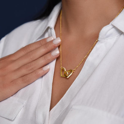 To My Future Wife - 18k Interlocked-Hearts Necklace Gift Set - SS503V2