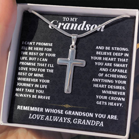 To My Grandson - Artisan-Crafted Cross - Gift Set - SS117AC