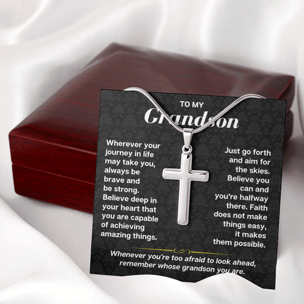 To My Grandson - Artisan-Crafted Cross - Gift Set - SS178S