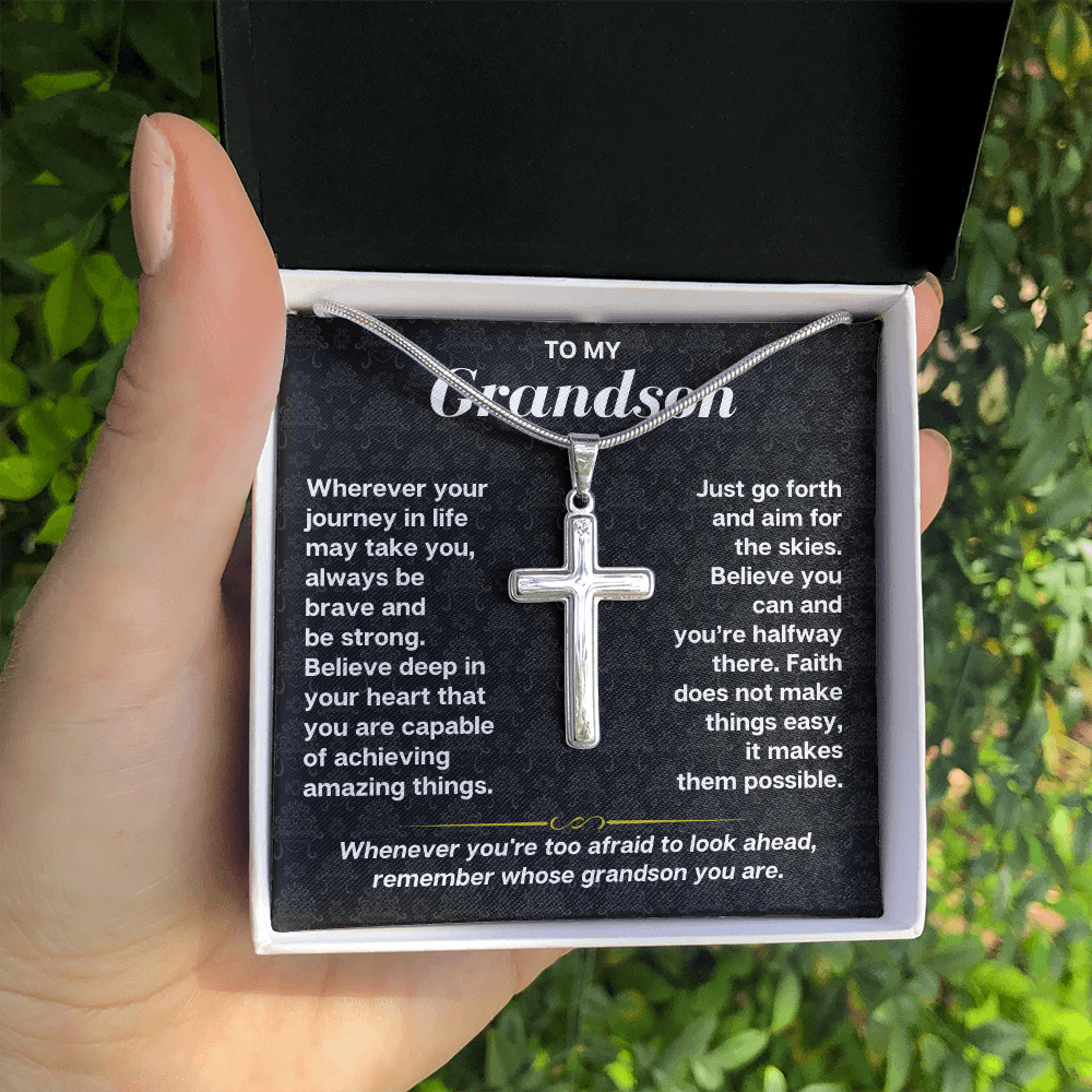 To My Grandson - Artisan-Crafted Cross - Gift Set - SS178S