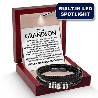 To My Grandson | Braided Leather Bracelet Gift Set - SS585