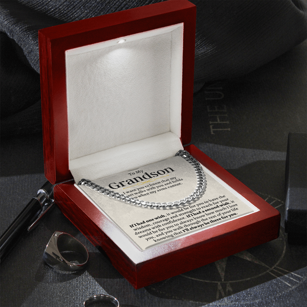 To My Grandson - Cuban Link Chain Gift Set - SS160