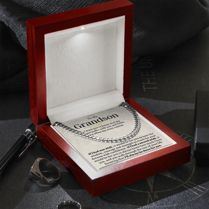To My Grandson - Cuban Link Chain Gift Set - SS160