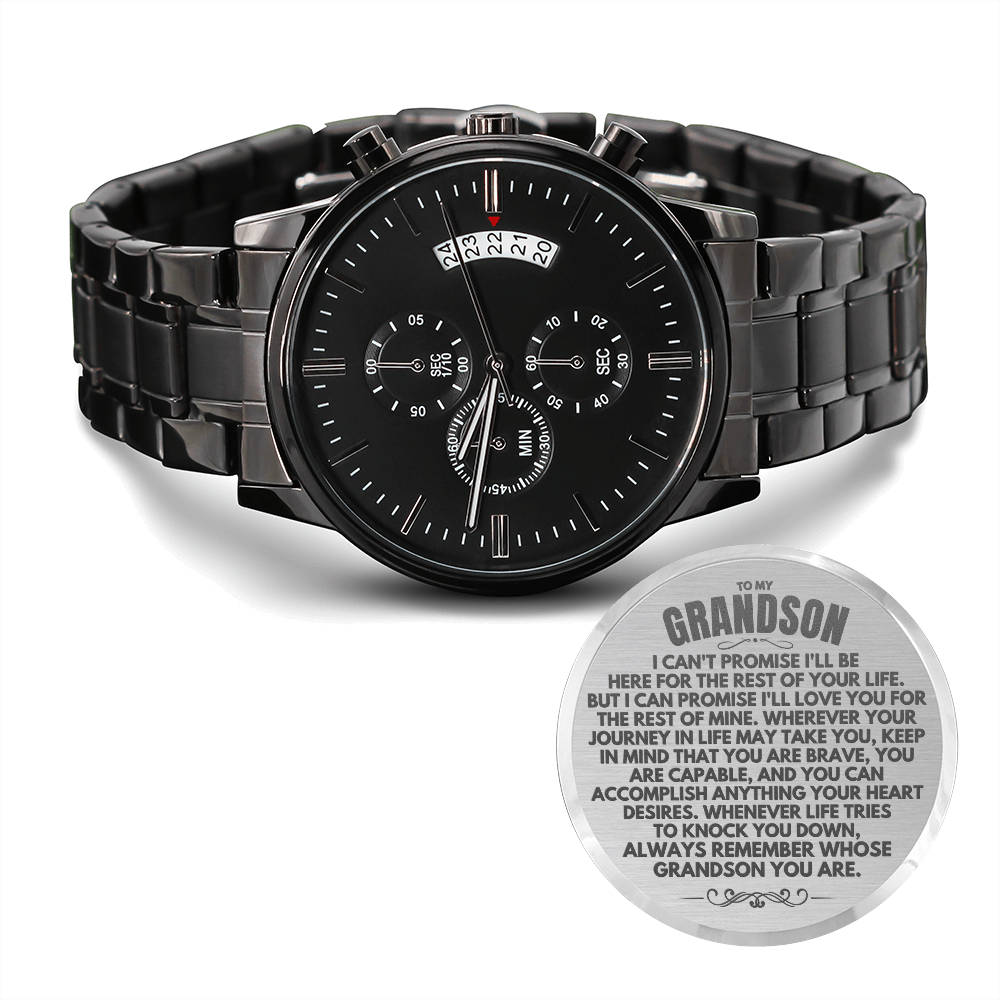 To My Grandson - Engraved Chronograph Watch - SS95
