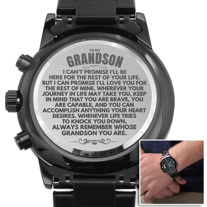 To My Grandson - Engraved Chronograph Watch - SS95