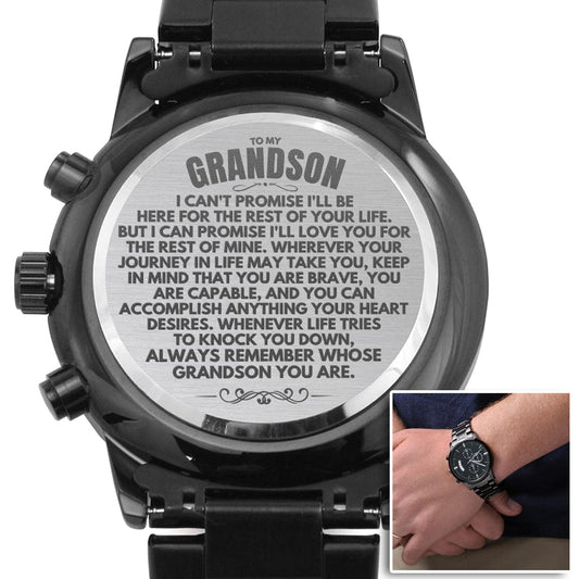 To My Grandson - Engraved Chronograph Watch - SS95