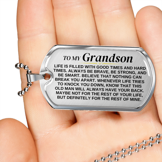 To My Grandson - From Grandfather - Love Tag - SS375