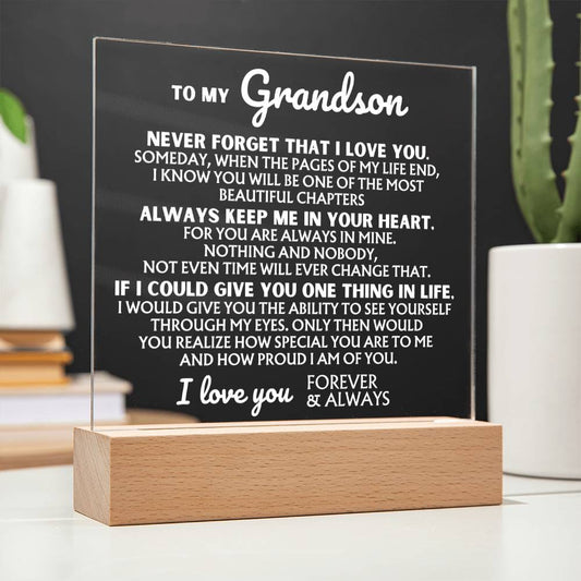 To My Grandson - "I Love You Forever" - Acrylic Lamp ❤️ - AC44GS